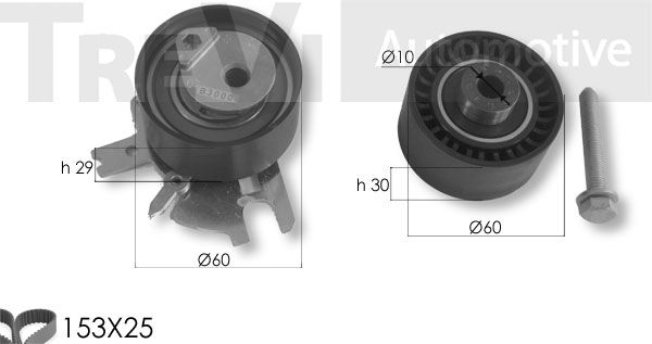 TREVI AUTOMOTIVE Комплект ремня ГРМ KD1459